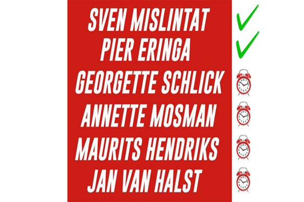 'Van Halst keert onder dwang niet terug in RvC; Ook Schlick, Van Oevelen en Mosman binnenkort out'
